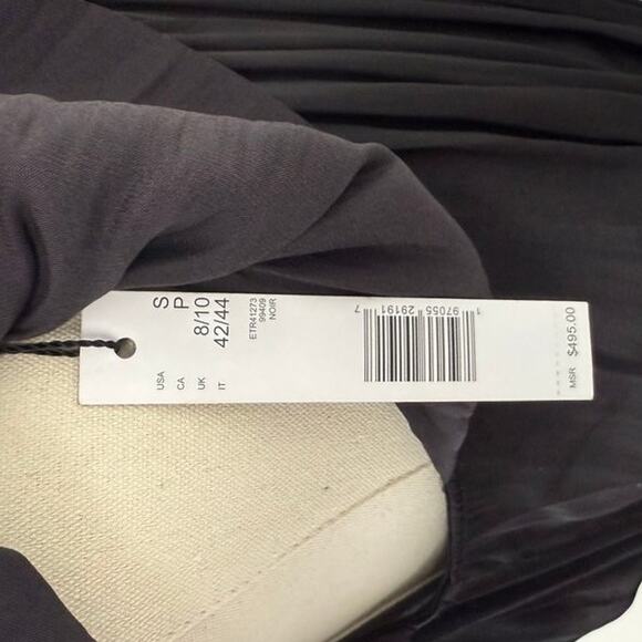 NWT $495 Elie Tahari RUNWAY Black Pleated Ruffle Maxi Dress - Picture 6 of 10